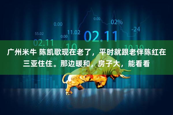 广州米牛 陈凯歌现在老了,平时就跟老伴陈红在三亚住住。那边暖和,房子大,能看看