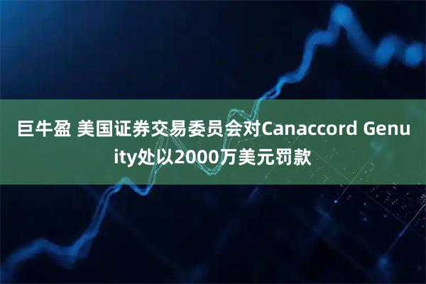 巨牛盈 美国证券交易委员会对Canaccord Genuity处以2000万美元罚款