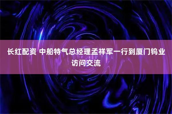 长红配资 中船特气总经理孟祥军一行到厦门钨业访问交流